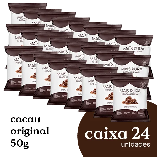 Pipoca Artesanal Mais Pura Cacau Original 50g (24 unidades)