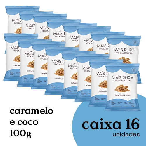 Pipoca Artesanal Mais Pura Caramelo & Coco 100g (16 unidades)