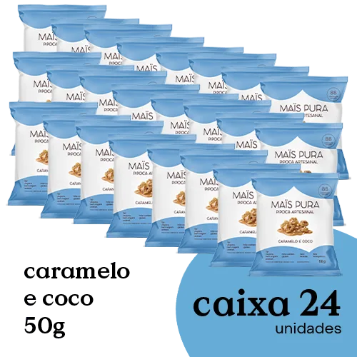 Pipoca Artesanal Mais Pura Caramelo & Coco 50g (24 unidades)