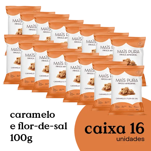 Pipoca Artesanal Mais Pura Caramelo & Flor de Sal 100g (16 unidades)