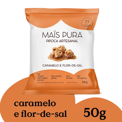 Pipoca Artesanal Mais Pura Caramelo & Flor de Sal 50g (24 unidades)