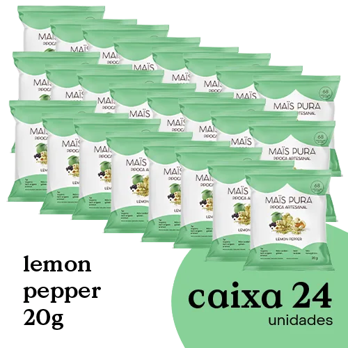 Pipoca Artesanal Mais Pura Lemon Pepper 20g (24 unidades)