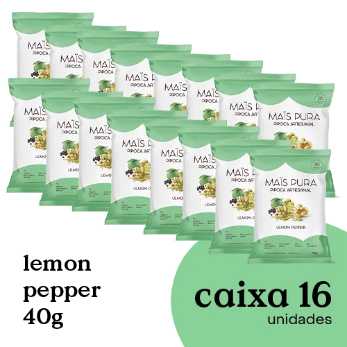 Pipoca Artesanal Mais Pura Lemon Pepper 40g (16 unidades)