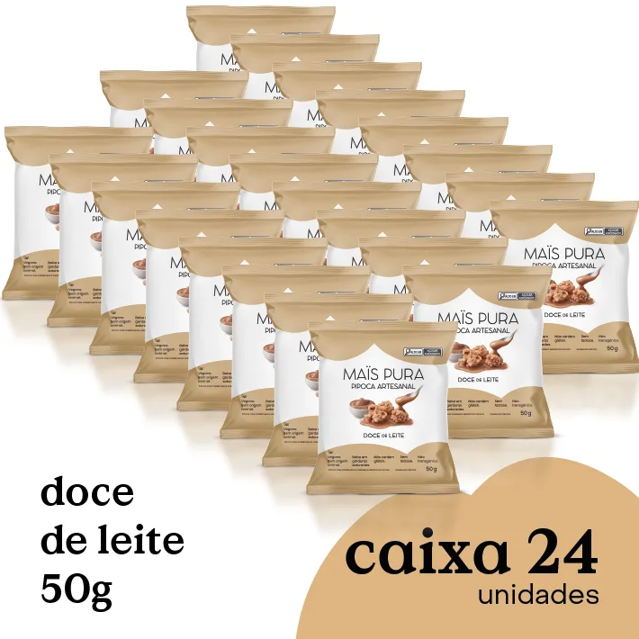 Pipoca Artesanal Mais Pura Doce de Leite 50g (24 unidades)